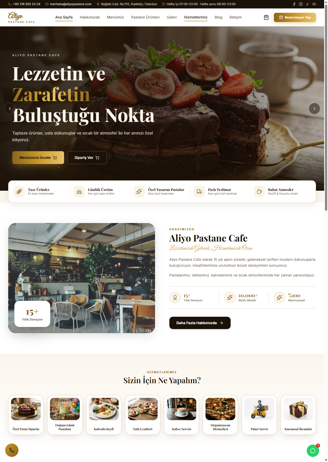 Cafe & Restoran Web Tasarım Demo
