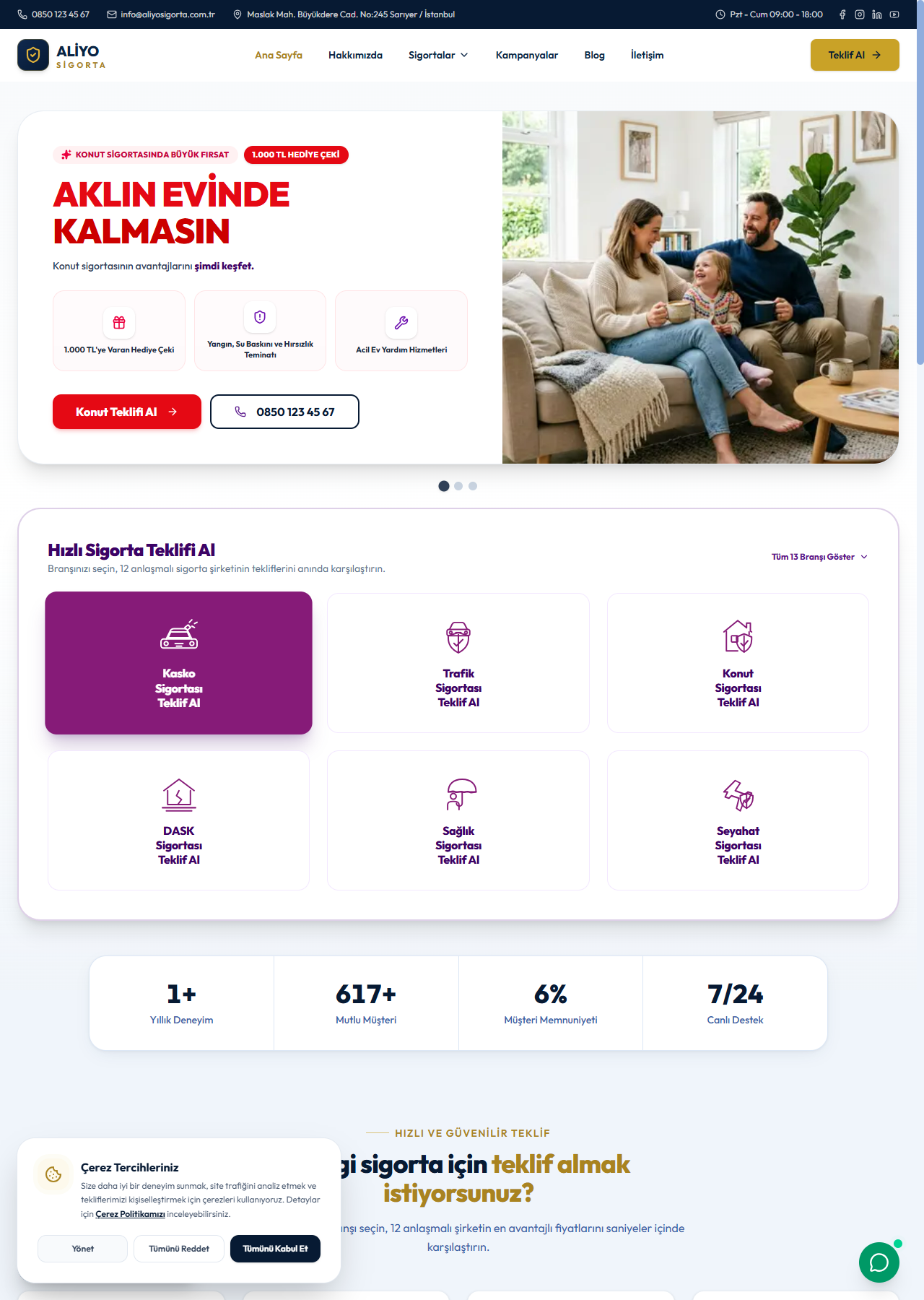 Sigorta ve Reasürans Acentesi Web Tasarım Demo